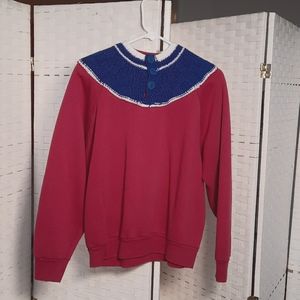 Women's Sweatshirt w/ Crochet Collar